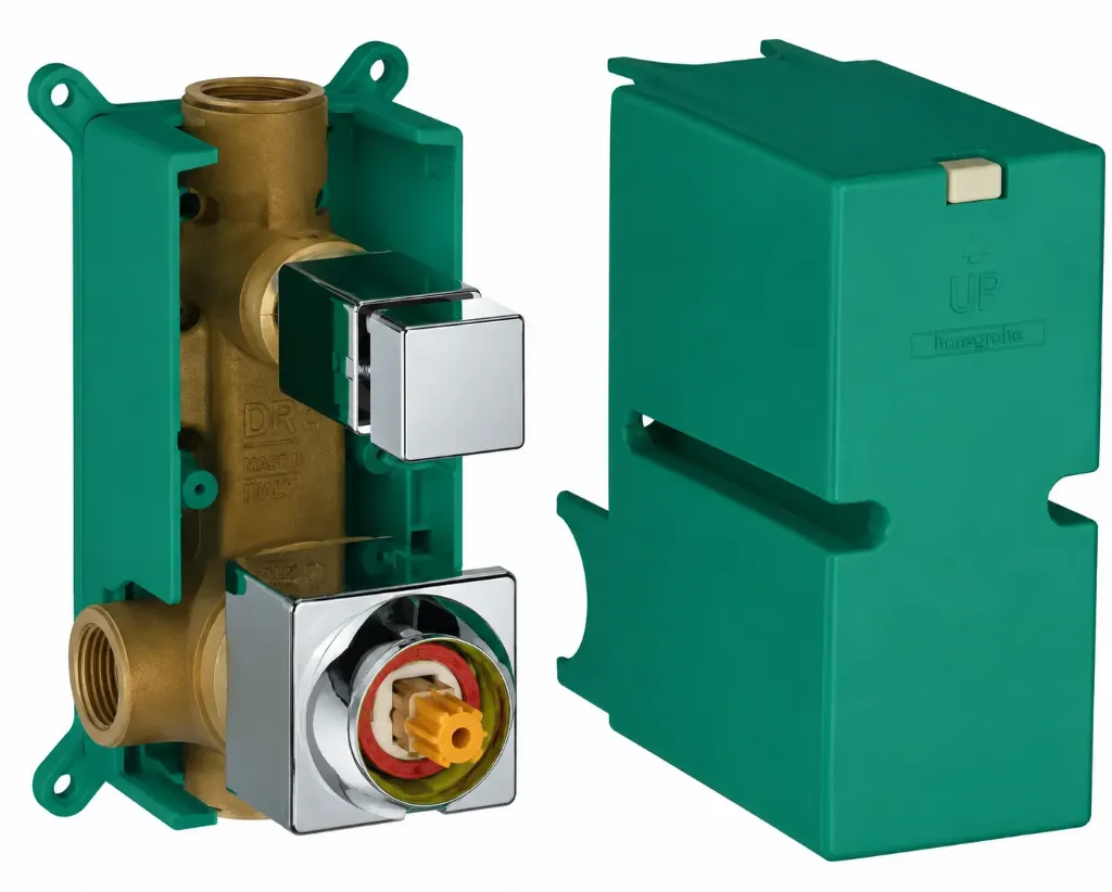 [SAG12-S] Ø35 mm Concealed Bathroom Armature Recessed Housing Group with Green Housing