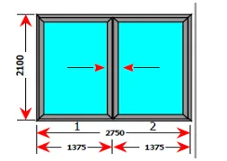 P5 Anthracite Grey UPVC Double Movable Sash Unit with Tempered Glass