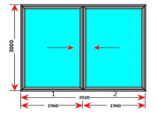 P6 A Anthracite Grey UPVC Double Movable Sash Lift-Slide Glazed Unit