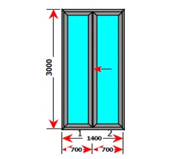 P10 Anthracite Grey UPVC Glazed Unit with Single Movable Sash