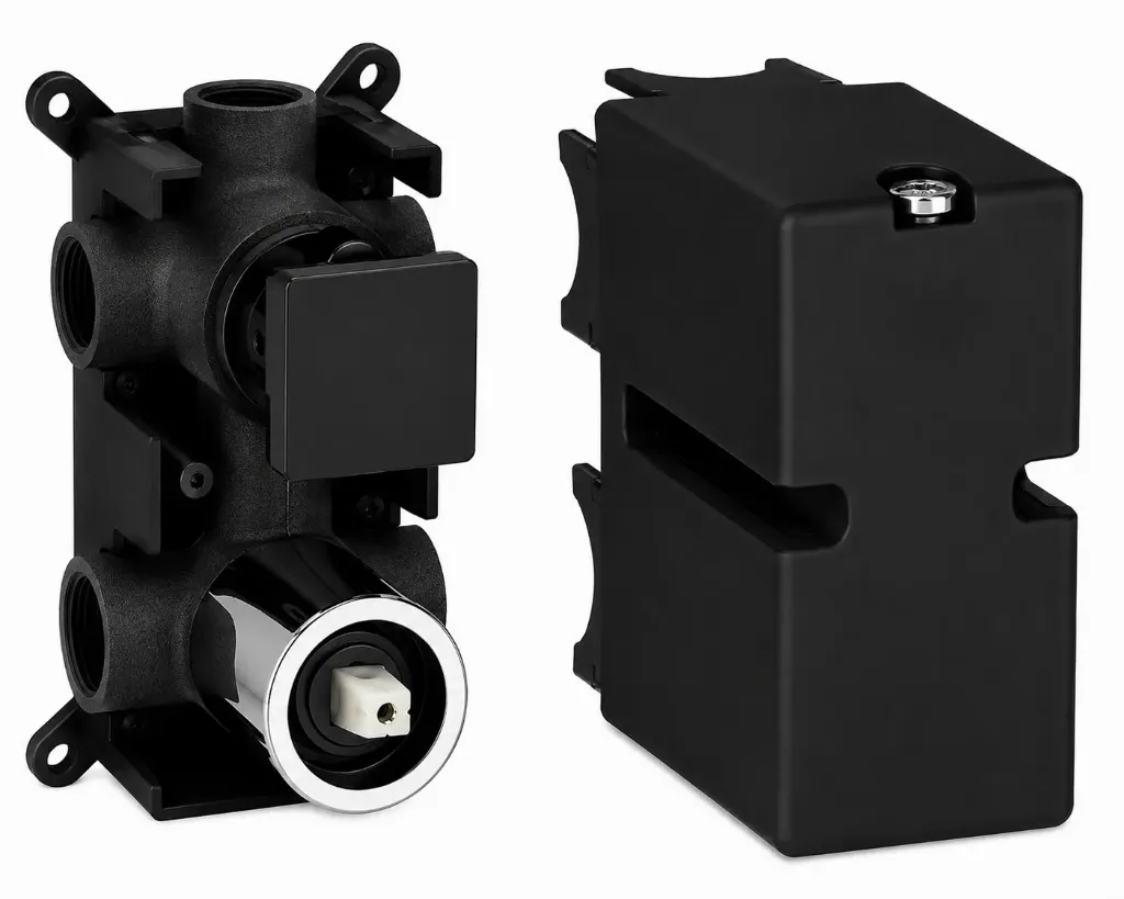 [SCA08-S] Black Ø35mm Concealed Bathroom Recessed Housing Group with 3-Way Diverter