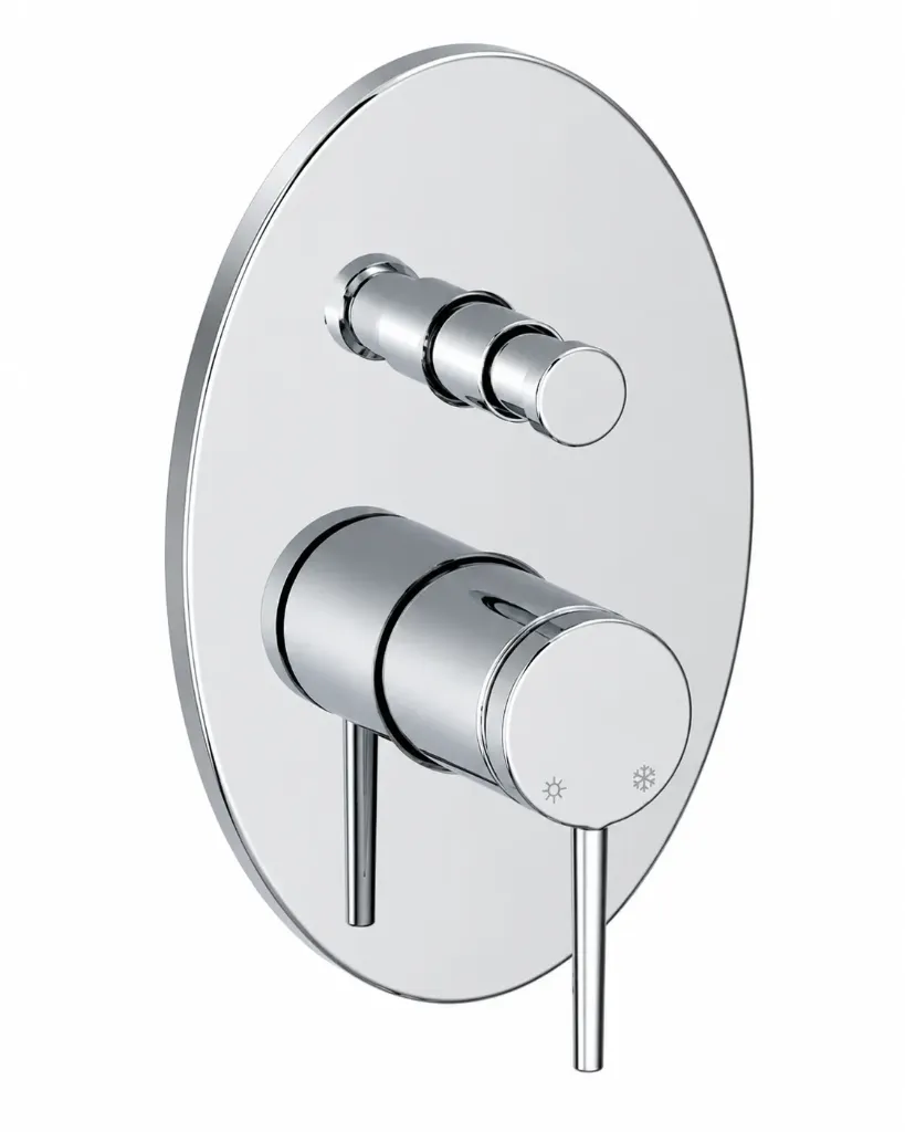 Aduro Chrome-Look Concealed Bathroom Faucet Group with Oval Plate