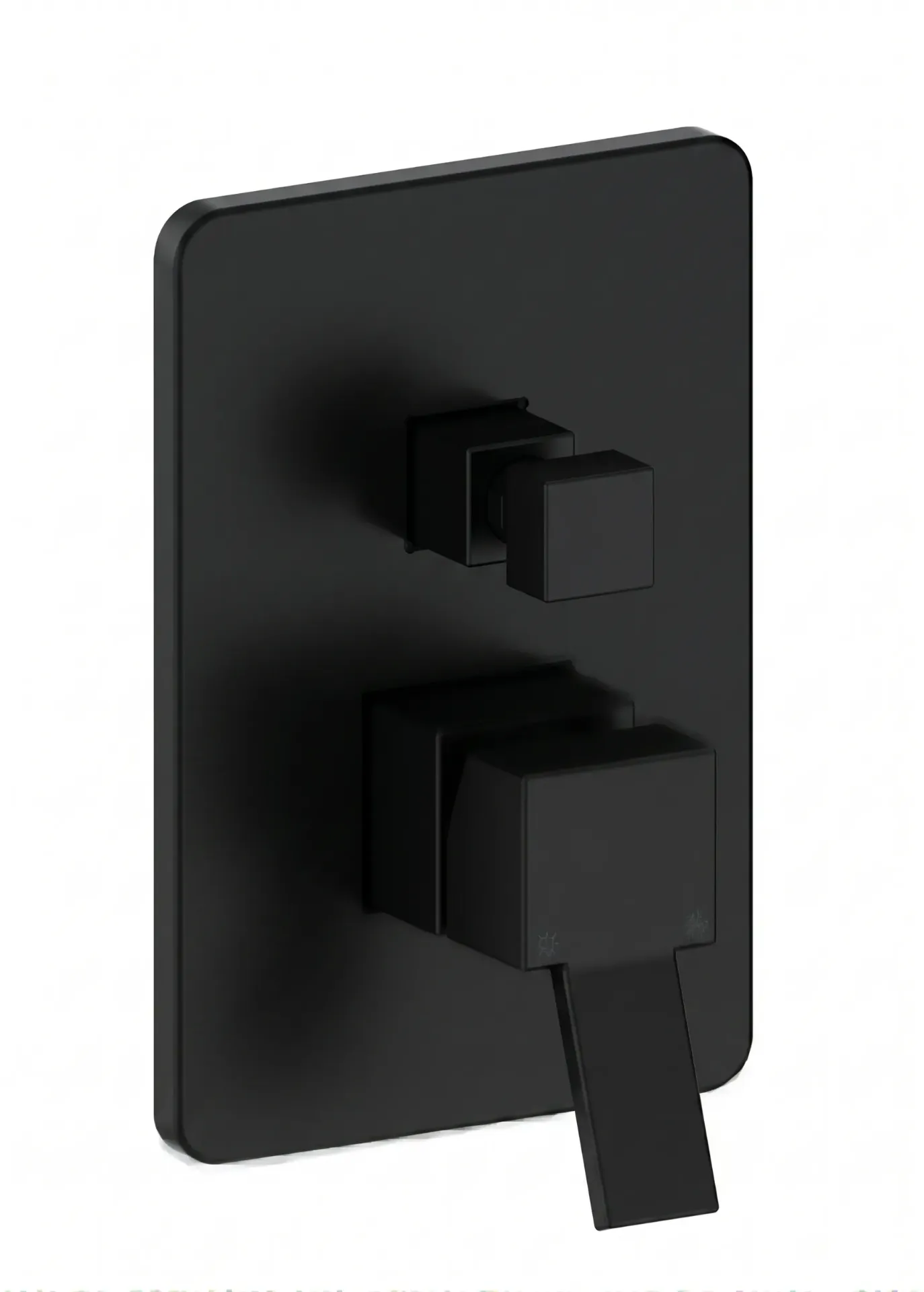 [SUG135-S] Tulio Black Concealed Bathroom Over Plaster Faucet Group with Square Lever Handle