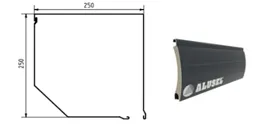 R6 Triple-Section Motorized Roller Shutter 430 x 300 cm with 250 mm Aluminum Box