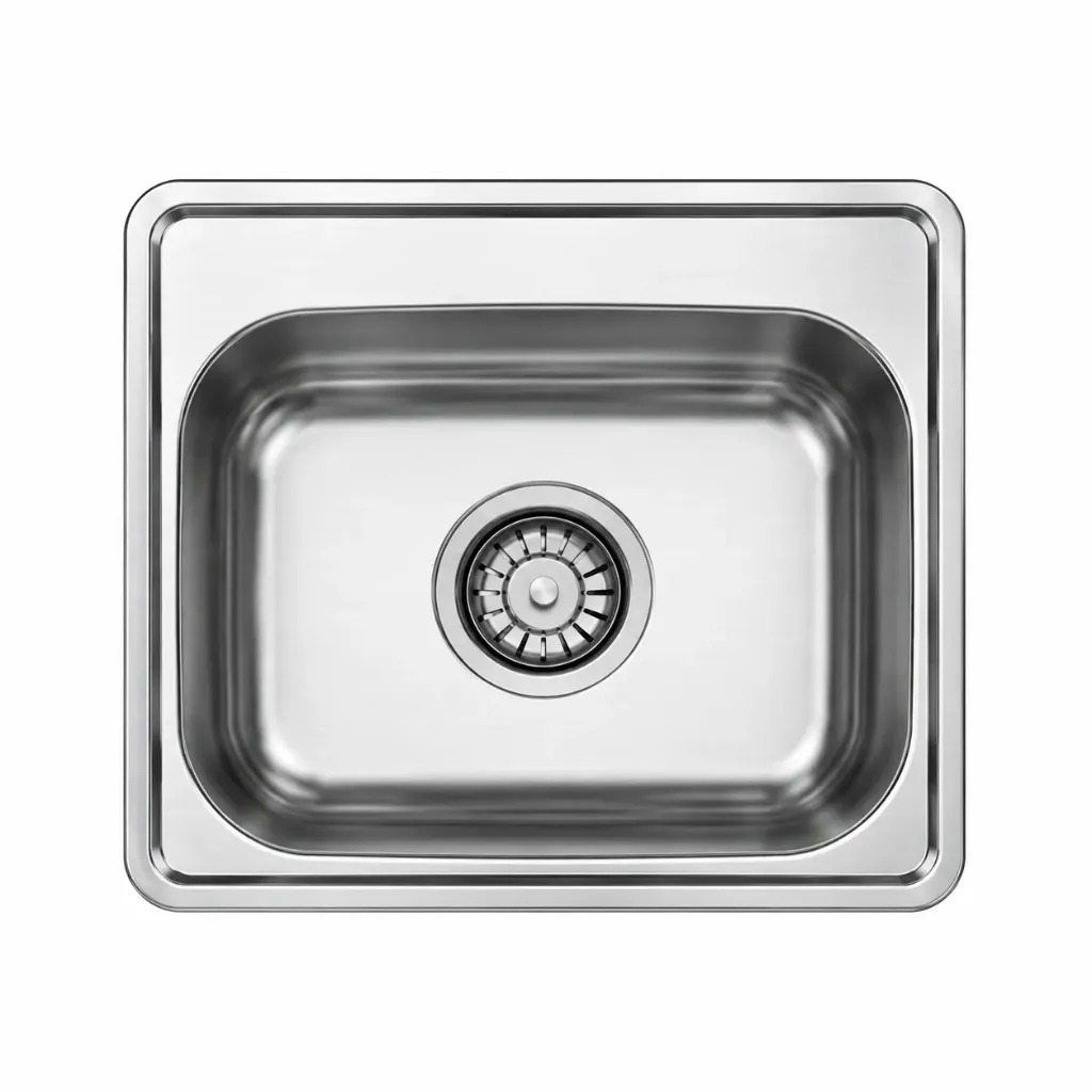 [DE147] 38 x 38 Built-In Sink with Rounded Bowl, 0.6 mm