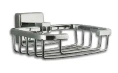[527/AK] Badge Chrome-Like Wall-Mounted Wire Sponge Holder