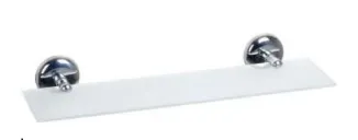 [207 Whatnot] Rectangular Bathroom Accessory Shelf with Chrome-Look Round Brackets