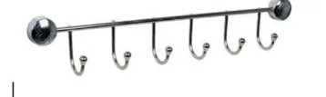 [548 6-Hook Bathroom] Barre Porte-Crochets Mural Argent Brillant avec Six Crochets