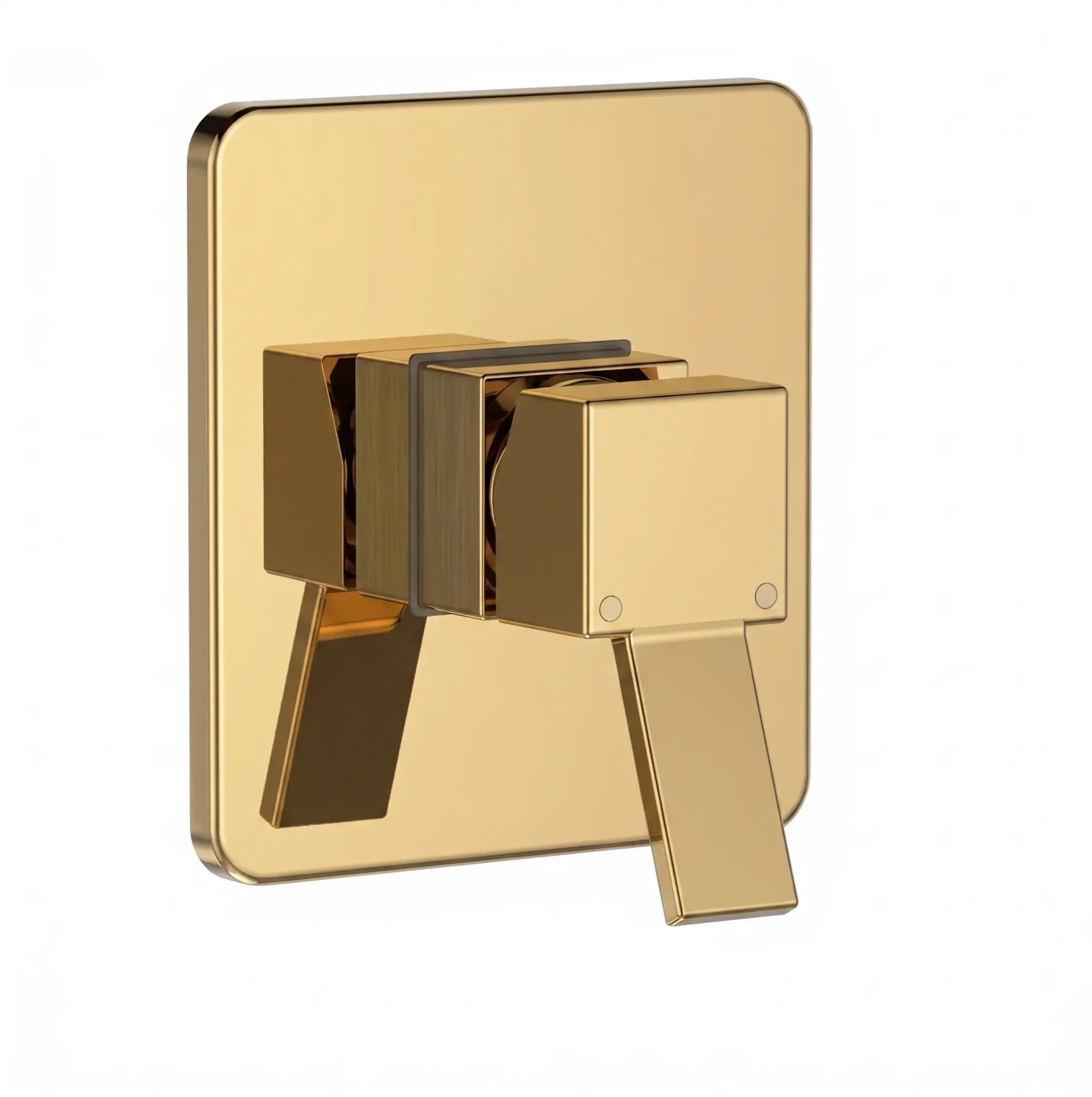 [SUD135-A] Tulio Gold Rectangular Concealed Over Plaster Shower Group with Dual Lever Handles