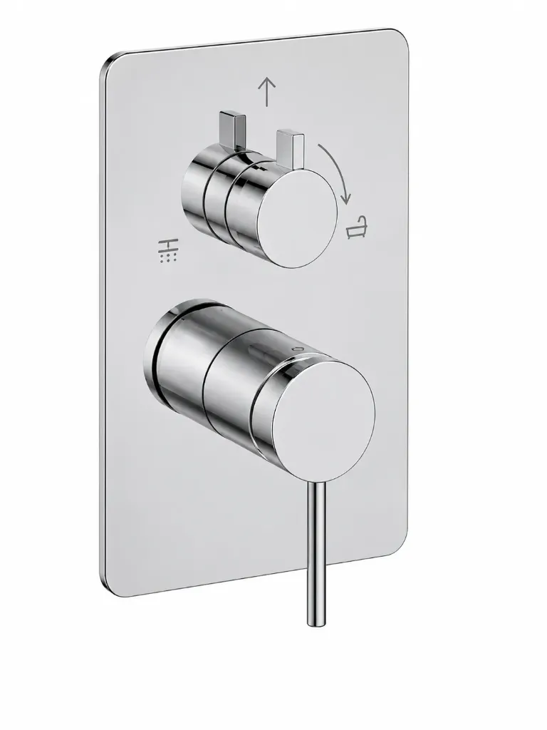 [SCU195] Aduro Chrome-Look Concealed Bathroom Over-Plaster Control Group with Pin Lever