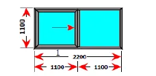 Vitali Anthracite Grey UPVC Single Rail Sliding Unit with Fixed Panel