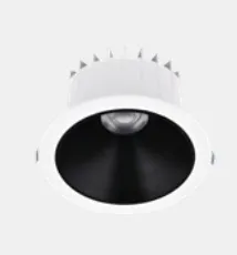 White RAL9016 100mm 12W 4000K IP65 COB Downlight with Black Reflector