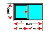 Anthracite Grey UPVC Single-Rail Sliding Unit with 4 mm + 16 Air + 4 mm Glass