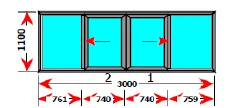 P28 Anthracite Grey UPVC Vitali Sliding Unit with 4 mm + 16 Air + 4 mm Glass