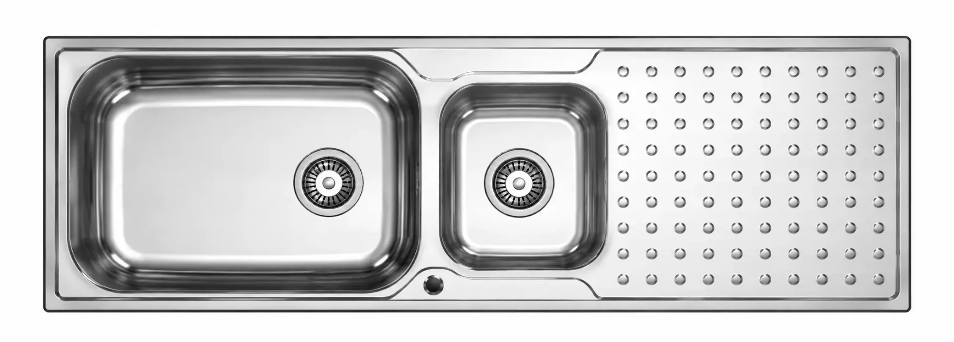 [DE155] Built-In 1.5-Bowl Welded Sink 120 x 50 with Right Drainer, 0.7 mm