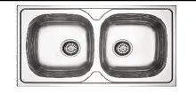[DE166W] Évier encastré double cuve soudé 0,7 mm avec finition décorative