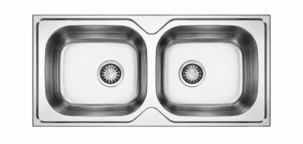 [DE166W] 0.7 mm Built-In Double-Bowl Welded Sink with Decorative Finish