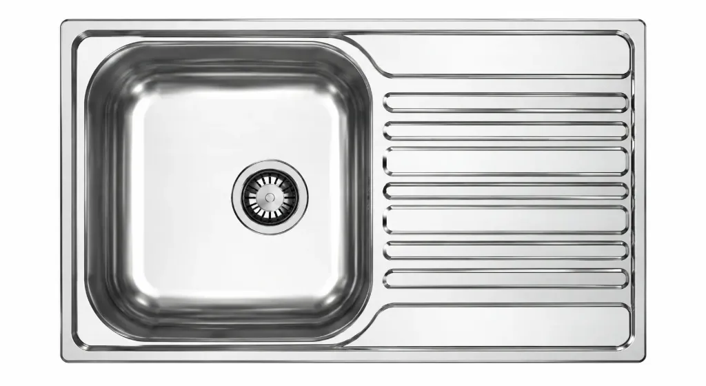 Large Built-in Single Bowl Sink with Right-Hand Drainboard