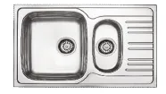 Built-In 1.5-Bowl Welded Sink with Right Drainer (0,6 mm)