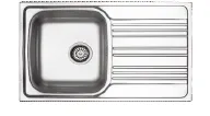 Built-In Single Bowl Sink with Right-Hand Drainboard (0,6 mm)