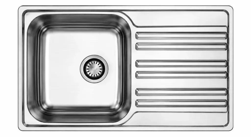 Built-In Single Bowl Sink with Right-Hand Drainboard (0,6 mm)