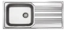 50 x 100 Built-In Single Bowl Sink with Ribbed Drainboard (0,6 mm)