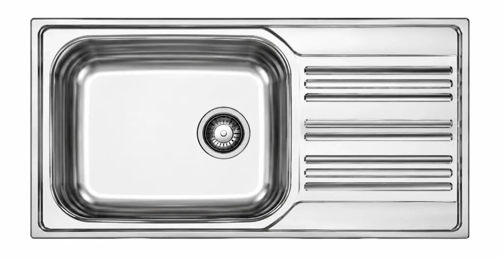 Built-In Large Single Bowl Sink with Right Drainboard (0,6 mm)