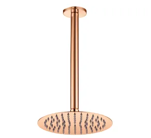 [ADS18-R] Ensemble de douche plafond rond aspect cuivre avec sortie de plafond