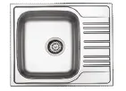 Large Built-In Single Bowl Sink with Right Drainboard (0,6 mm)