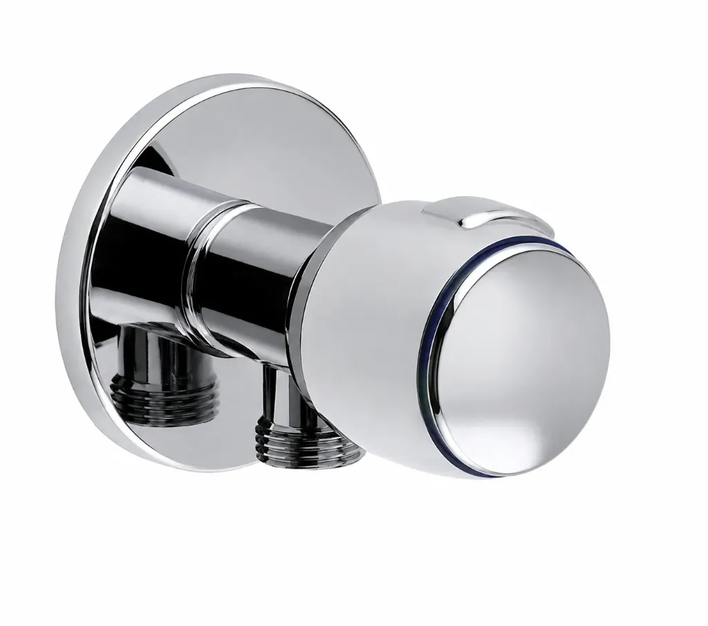 [TMS30] Robinet d'intervalle mural aspect chrome 3/8 pouce avec bouton rond Rios