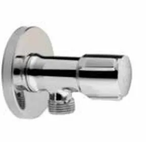 Robinet d'intervalle mural 3/8 pouce aspect chrome avec bride ronde
