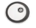White Round Decorative Undermount Sink with Visible Drain (0,8 mm)
