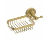 Tauro Gold-Tone Wall Mounted Sponge Holder with Wire Basket