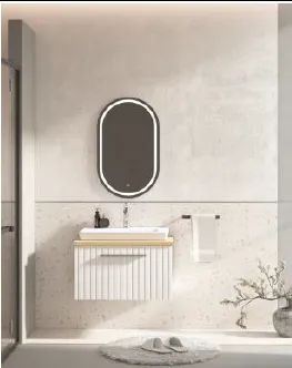 Luta 70 cm Bathroom Furniture Set with Porto 65 Washbasin and LED Mirror