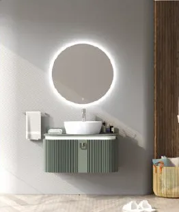 Meuble de salle de bain mural blanc Rita avec tiroir et miroir LED (80 cm)