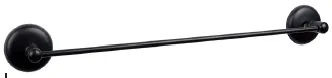 Black Wall-Mounted Towel Bar with Round Backplates