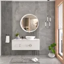Magro/A 120 cm White Bathroom Furniture Set with Basin and Framed Mirror