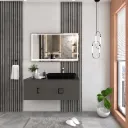 Ensemble de meubles de salle de bain Magro/B 120 cm avec lavabo Black Nova 70 et miroir LED