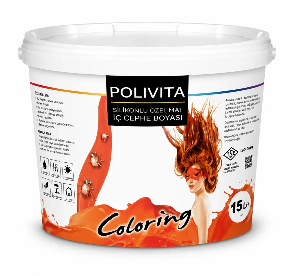 Peinture intérieure semi-mate entièrement lavable à base de silicone, seau de 15 kg, base B