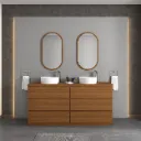 Supra/B 180 cm MDFLAM Drawer Bathroom Furniture with Twin Basins and Framed Mirrors