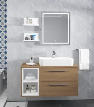 Ensemble de meubles de salle de bain Karanfil/A 100 cm avec un lavabo One 55 et miroir LED