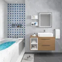 Karanfil/A 100 cm Bathroom Furniture Set with One 55 Washbasin and LED Mirror