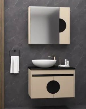 Ensemble Meuble de Salle de Bain Turva/B avec Lavabo Céramique et Armoire Miroir (80 cm)