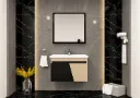 Ceren/B Two-Tone MDF Bathroom Furniture with Ceramic Sink and Mirror Shelf