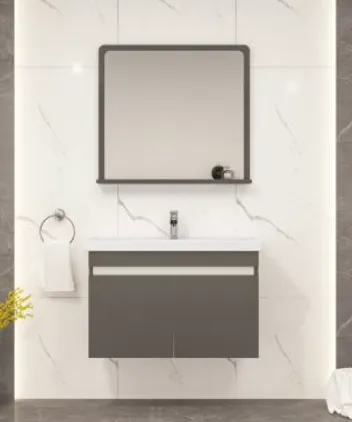 Ceren/A White Bathroom Furniture Set with Ceramic Sink and Mirror Shelf (80 cm, White)