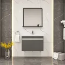 Ceren/A White Bathroom Furniture Set with Ceramic Sink and Mirror Shelf