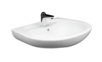 [EGELVB09] Ege 50 x 60 cm White Rounded Washbasin with Single Tap Hole and Overflow