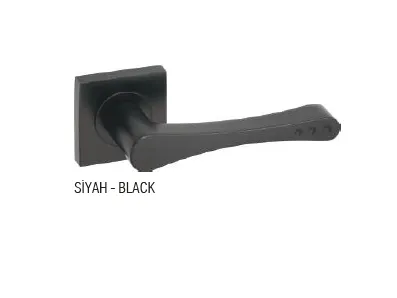 Paris Black Lever Door Handle with Square Rose (Black)