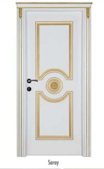 Saray White and Gold Decorative Panel Interior Door