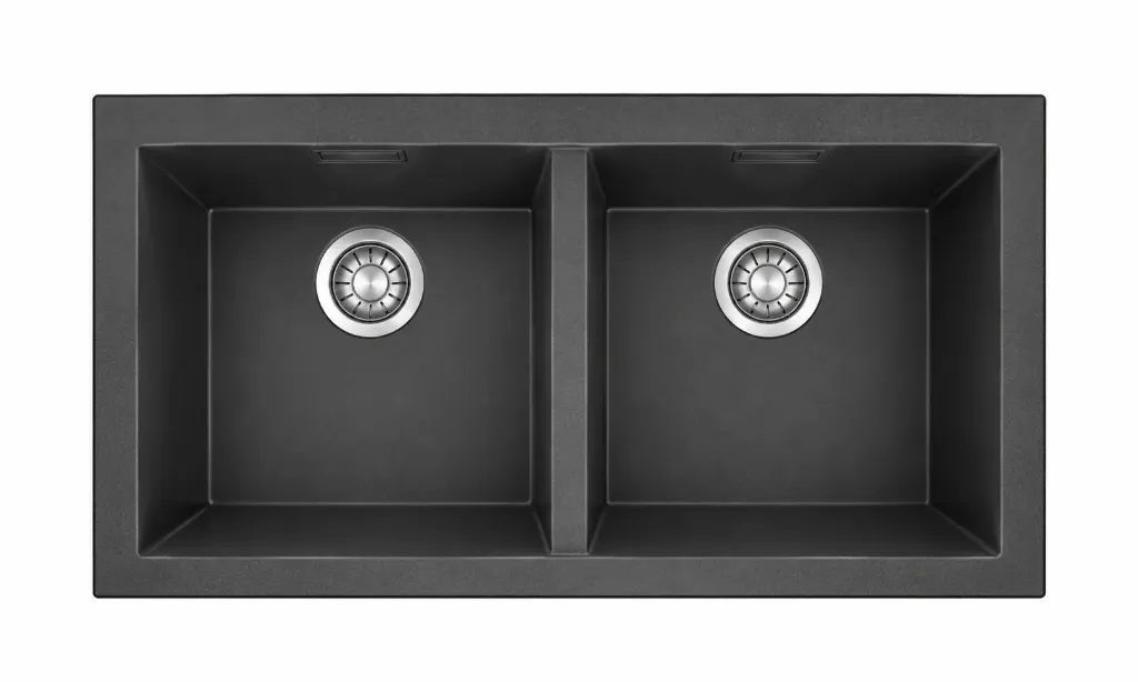 P-2XLN Anthracite Double Bowl Granite Sink 80.5 x 50.5 cm (Anthracite)